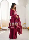 Nsr 916 Roman Silk Kurti With Plazzo Dupatta Collections